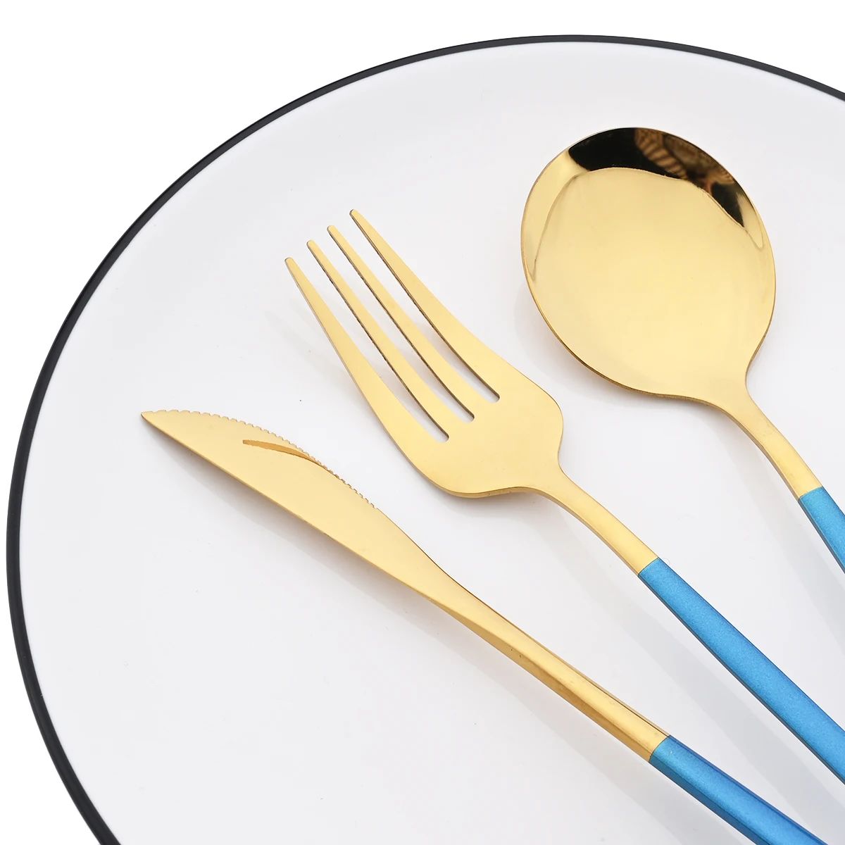 16Pcs Mirror Gold Dinnerware Set Stainless Steel Cutlery Set Fork Knife Coffee Spoon Tableware Silverware Kitchen Flatware Set