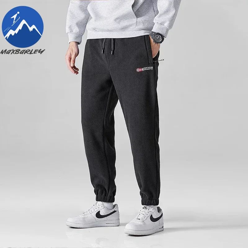 Brand Winter Wool Sweatpants Men's Thickened Double-Sided Fleece Casual Trousers Jogger Men's Outdoor Down Cotton Warm Pants