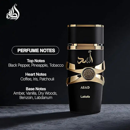 Lattafa Asad for Men Perfume de Feromônio Perfume Feminino Árabe Colônia de Feromônio para Homem Atraia o Sexo Oposto Aniversário