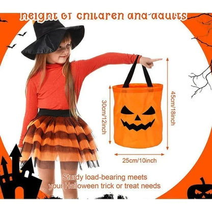 Halloween LED Light Trick or Treat Bucket  1 Pcs Collapsible Pumpkin Candy Bag Basket for Halloween Thanksgiving Party Kids Gift