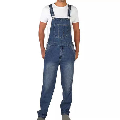 Calça Jeans Masculina Reta Larga Estilo Americano Vintage Macacão de Trabalho Casual