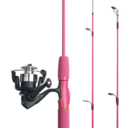 DNDYUJU 1.5M Children Fishing Lure Rod Beginner Fishing Pole Cute Rod Include Spinning Reel Pink Green Available Children'sGift