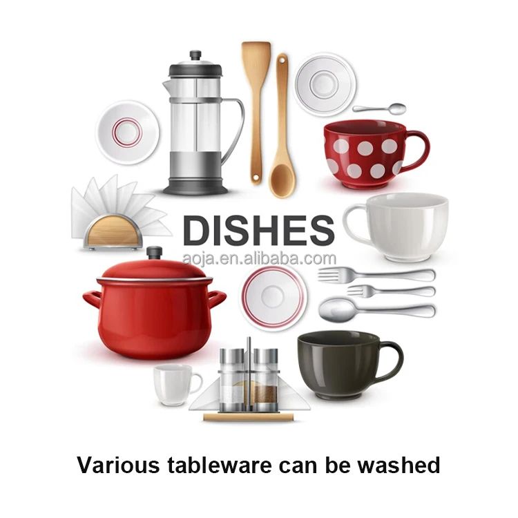 AOJA Portable Mini Dishwasher Compact Countertop Automatic Home Kitchen Appliance Small Space Saving Tabletop Washer Cleaner