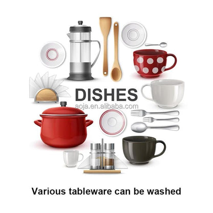 AOJA Portable Mini Dishwasher Compact Countertop Automatic Home Kitchen Appliance Small Space Saving Tabletop Washer Cleaner