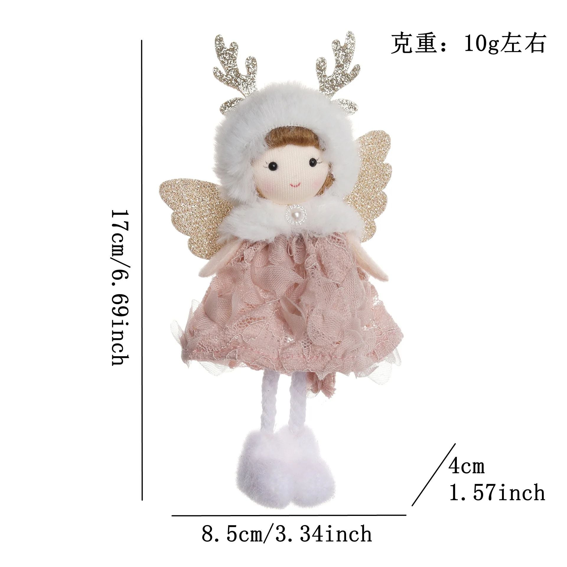 Christmas plush antlers angel girl pendant Christmas tree pendant creative doll pendant gift
