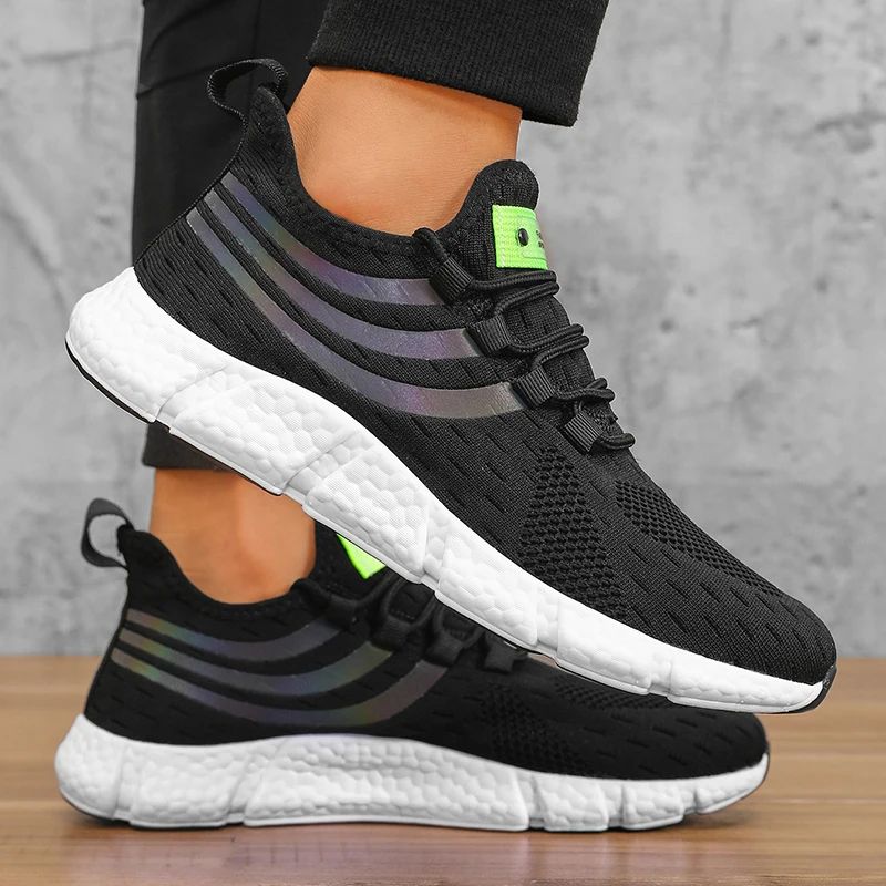 Tênis Esportivo Masculino Casual Leve Respirável Antiderrapante Calçados para Corrida e Caminhada ao Ar Livre Tênis Esportivo para Jogging