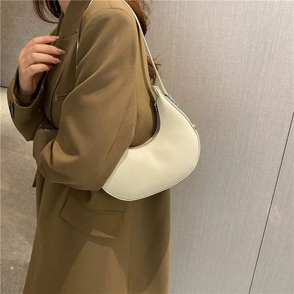 Fashion Luxury Design PU Leather Hobo Shoulder Bag Women Small Clutch Handbag Purse Female Underarm  Bag Travel Totes