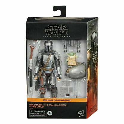 Boneco Star Wars Baby Yoda & Din Djarin - The Black Series Articulações Móveis Brinquedo Colecionável Envio Rápido Em Estoque