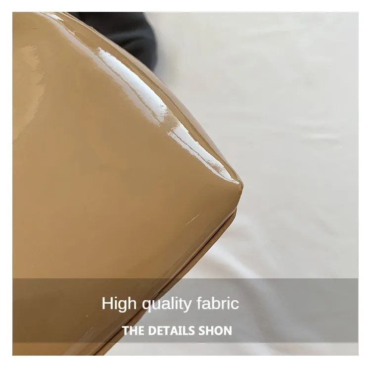 Trendy Designer Solid Shoulder Bags for Women Handbags and Purses 2024 New Fashion Patent Leather Underarm Ladies Tote Bags