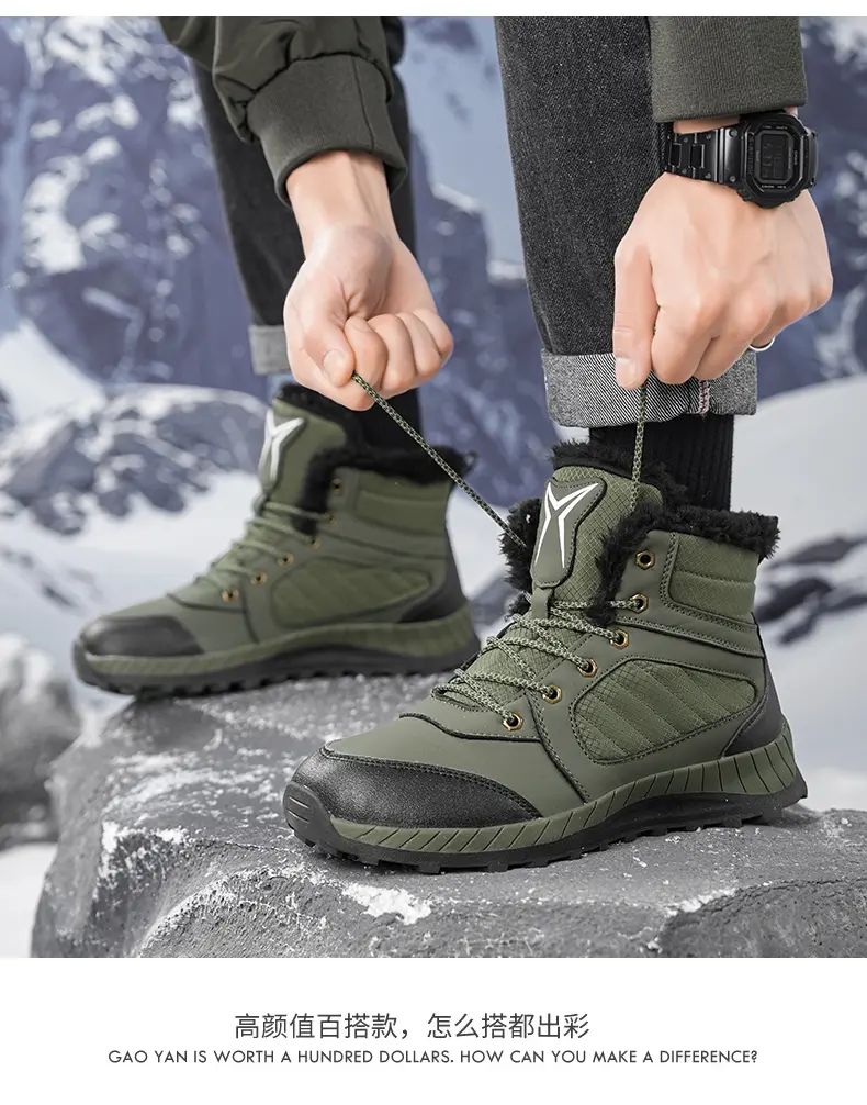 Men Women Waterproof Winter Boots Snow Barefoot Casual Shoes Outdoor Warm Work Shoes Ankle Shoes for Trekking Climbing Hiking
