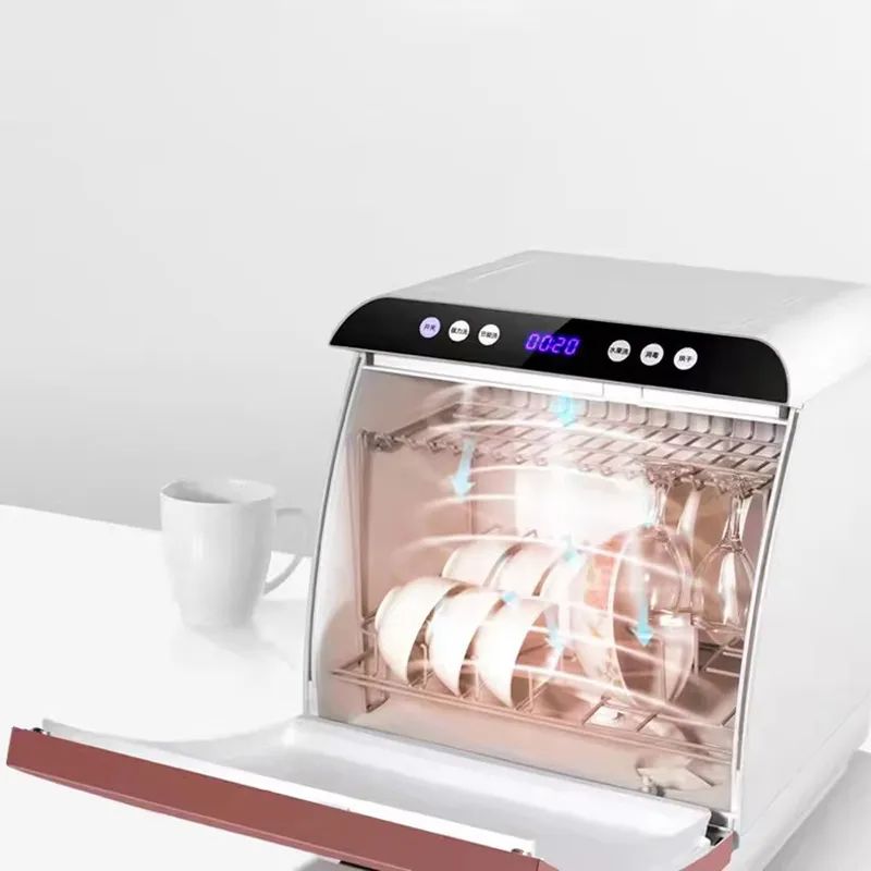 Portable Mini Dishwasher Countertop Automatic Tableware Washer Sterilizer Smart Kitchen Appliance for Home Office Compact