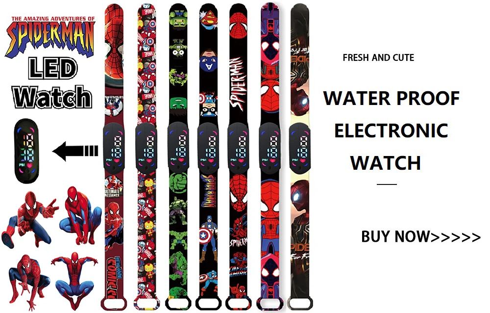 Disney Stitch Digital Kids' Watches Anime Figures LED Luminous Watch Touch Waterproof Electronic Sports Watch Kids Birthday Gift