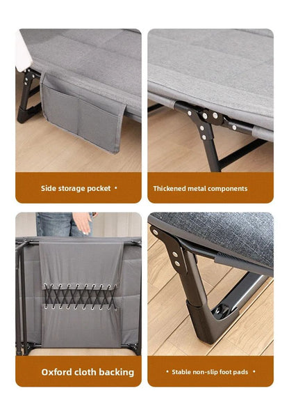 Cama dobrável para almoço, escritório, poltrona reclinável individual, portátil, acompanhante de hospital, maca, cama de solteiro para soneca com dupla finalidade