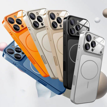 Capa Nano Fosca de Vidro Original Para iPhone 17 Air 16 15 14 13 Pro Max 17Pro Magnética Para Carregamento Sem Fio Magsafe Armor Funda
