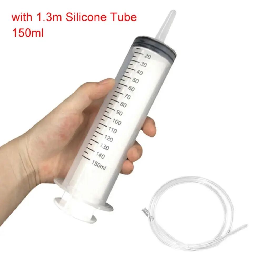 1 seringa de grande capacidade de 150ml-500ml, bomba reutilizável, medição, tubo de 1,3m, alimentação, tinta, seringa grande, nutrientes hidropônicos