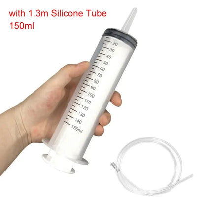 1 seringa de grande capacidade de 150ml-500ml, bomba reutilizável, medição, tubo de 1,3m, alimentação, tinta, seringa grande, nutrientes hidropônicos