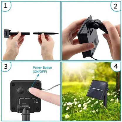 Solar String Lights Outdoor Crystal Fairy Light Chritmas Garland 8 Modes Waterproof Patio Light for Garden Party Decor