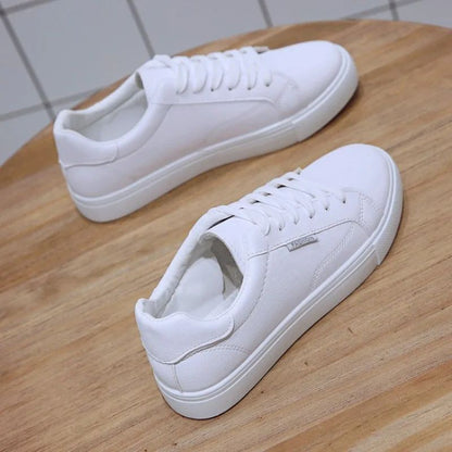 Tênis Feminino Designer Respirável Estudantes Sapatos Esportivos Casuais Sapatos De Couro Pu Brancos Femininos Sapatos Vulcanizados
