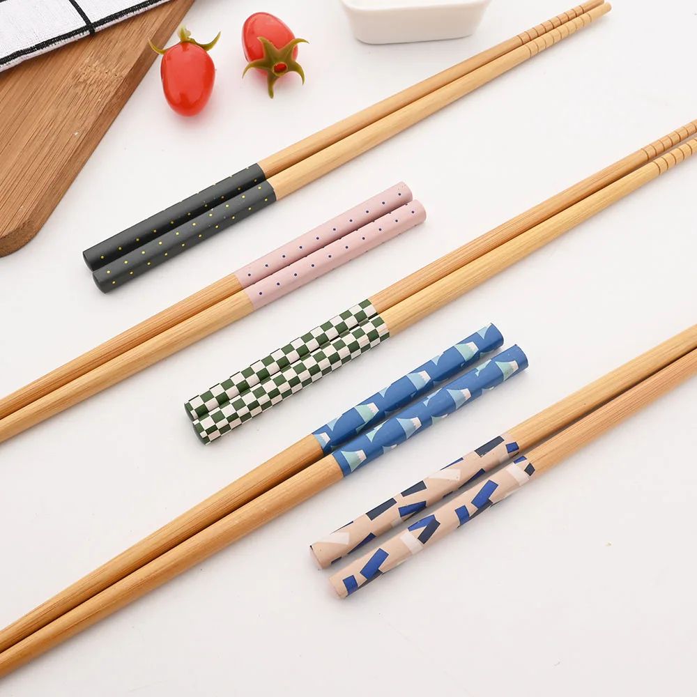 5 Pares de Hashis de Bambu Japoneses para Sushi Antiderrapante Utensílios de Mesa Reutilizáveis para Hot Pot Hashis Chineses Ferramentas de Cozinha