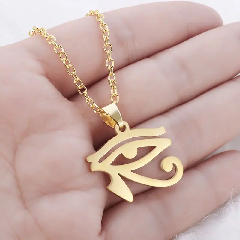 Eye of Horus, Eye of God Necklace, Rotatable Evil Eye Pendant, Men's Trendy Retro Weird Egyptian Amulet Jewelry