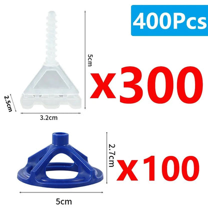 50-600 Peças Clipes de Nivelamento de Azulejo de Cerâmica com Espaçadores em Espiral no Topo Cintas de Cunha para Colocação de Azulejos Fixação de Parede e Chão Ferramenta de Construção