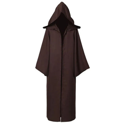 Mens Knight Brown Cloak Robe Hooded Cloak Costume Halloween Cosplay Hood Cloak  anime cosplay  cosplay costumes