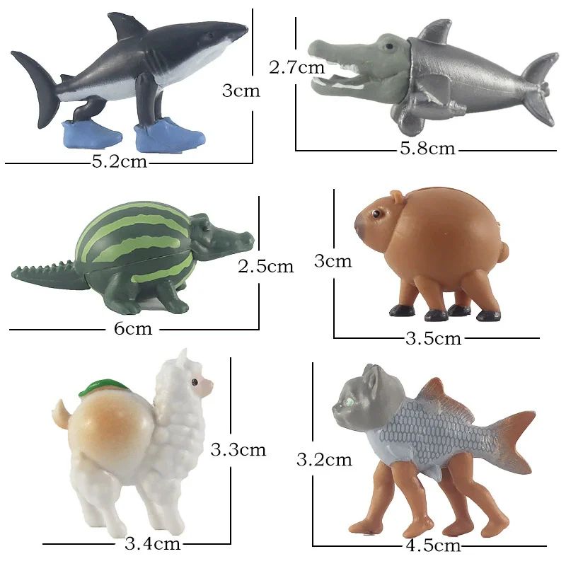 8/24 Peças Conjunto de Bonecos de Ação Fun Italian Brainrot Tung Tung Sahur Tralalero Tralala Bombardino Crocodilo Modelo de Brinquedo Presentes