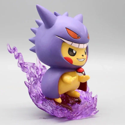 Boneco de 12cm Pokémon Pikachu Cos Gengar Charizard Modelo Colecionável Brinquedos Presentes Desenho Animado Estatueta Kawaii Figuras de Anime