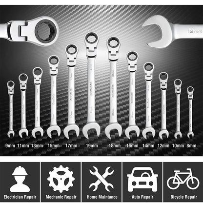 Chave Catraca Ajustável 6mm-24mm Reparo Chave Rápida para Bicicletas Carros Oficina Mecânica Caixa de Ferramentas Manuais Kit de Chaves Soquete