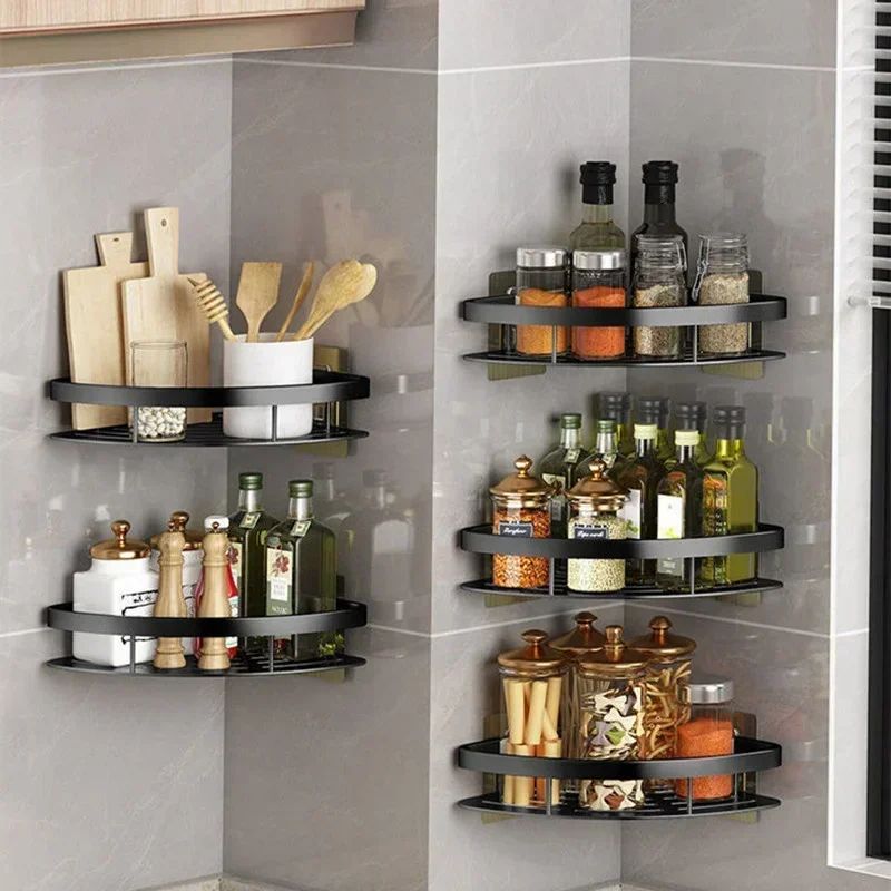 No Drill Wall Corner Bathroom Shelf Corner Shelf Storage Organizer Shower Shelf Shampoo Makeup Bathroom Accessories Towels Rack