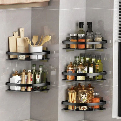 No Drill Wall Corner Bathroom Shelf Corner Shelf Storage Organizer Shower Shelf Shampoo Makeup Bathroom Accessories Towels Rack