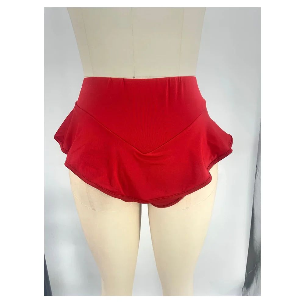 New Shorts Women Skirts Pants High Waist Pole Dance Ruffled Hot Short Pant Sports Mini Tight Pleated Fitness Yoga Shorts Summer