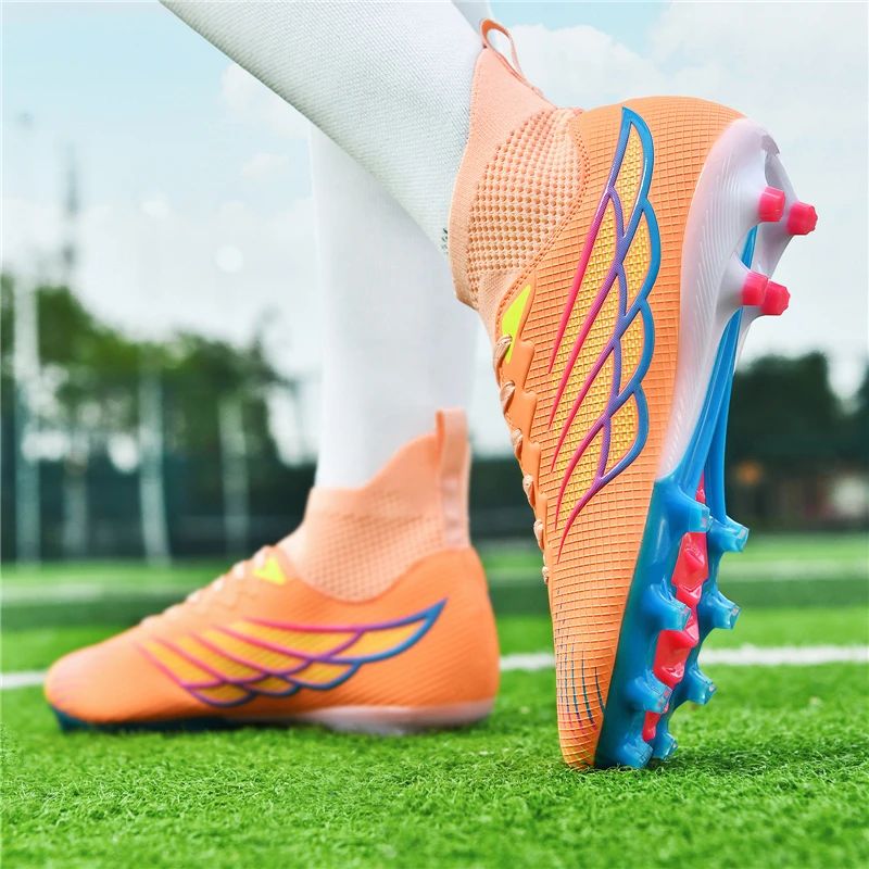 High Ankle Sports Footwear FG/TF Kids Soccer Cleats Football Boots Professional Men's Soccer Shoes Krampon Outdoor Sneakers 2025