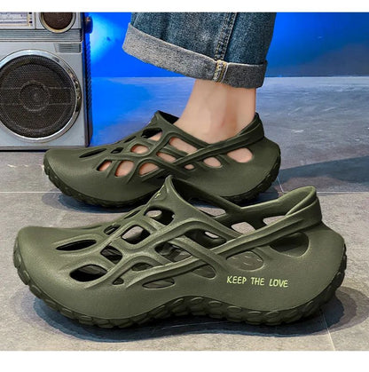 Summer Men Sandals Light EVA Men's Casual Shoes Hole Shoes Clogs Lovers Home Garden Outdoor Male Beach Flat Slippers Big Size