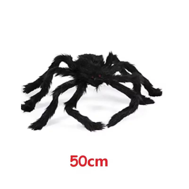 3/2/1pcs Halloween Decor Giant Black Plush Spider Halloween Party Bar Haunted House Horror Props Outdoor Scary Large Spiders