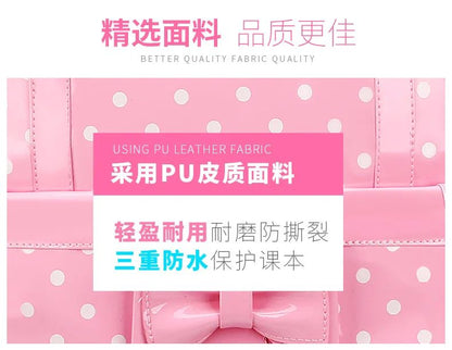 Korean Version Japanese Elementary School Student Backpack Bow Children's Wave Point Girl Ergonomic Design Protects The Spine