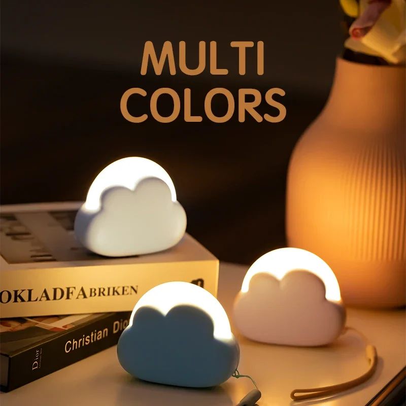 Cloud Night Light Mini USB Rechargeable Adorable Cloud Shape LED NightLight For Bedroom Baby Children Creative Gift Bedside Lamp