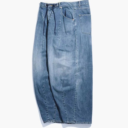 Japanese Retro High-quality Washed Loose Wide Leg Balloon Denim Pants for Men 25ss New Arrival