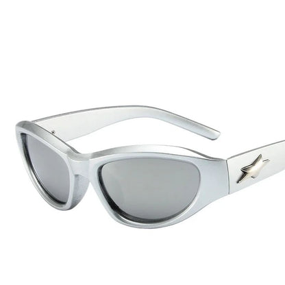 Women Y2k Sunglasses Vintage Punk Men's Sun Glasses Retro Oval Eyewear Outdoor Cycling Goggle UV400 Gafas De Sol