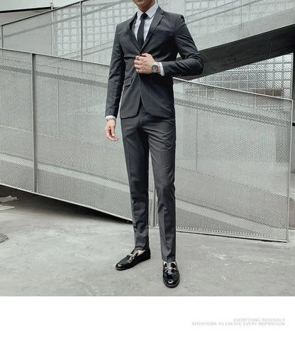 Suit S-7XL (Blazer+ Waistcoat + Trousers) Men's Fashion Business Dinner Gentleman Slim British-style Evening Dress Group Suit