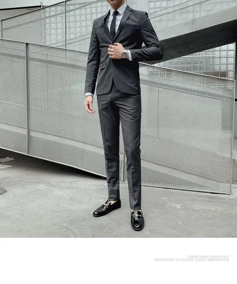 Suit S-7XL (Blazer+ Waistcoat + Trousers) Men's Fashion Business Dinner Gentleman Slim British-style Evening Dress Group Suit