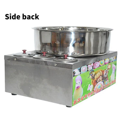Máquina de Algodão Doce Comercial de Aço Inoxidável a Gás Máquina de Algodão Doce DIY Máquina de Açúcar Fiado Escovado Chique