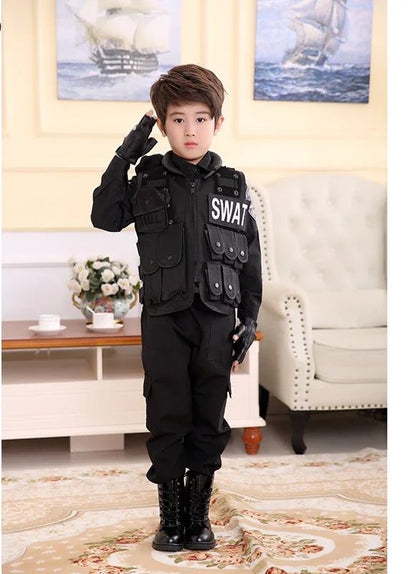 2025 Halloween Children Hunting Military Tactical Army Vest Kids Airsoft Gear Combat Armor Uniform Boy Girl Swat Police Outdoor