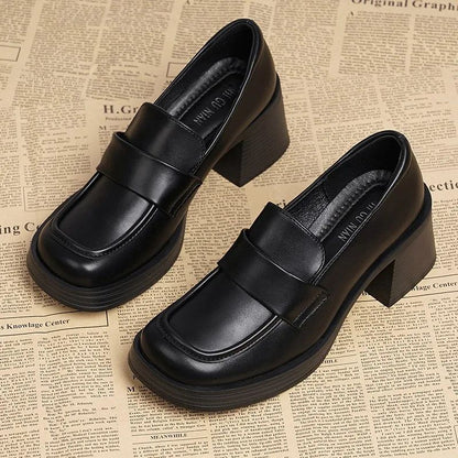 2025 New Fashion Round Toe Cover High Heel Shoes Comfortable Waterproof Table Thick Heel Casual Women's Shoes  Zapatos De Mujer