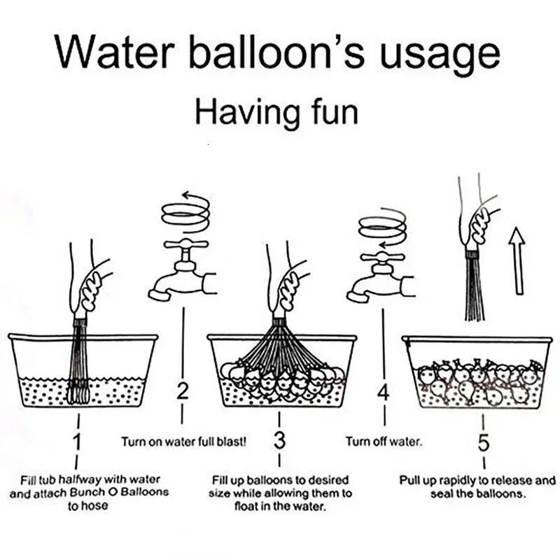 111/222/333Pcs Water Balloons Rapid Injection Funny Summer Outdoor Water Balloon Bombs For Kids and Adults Beach Water Fight Toy