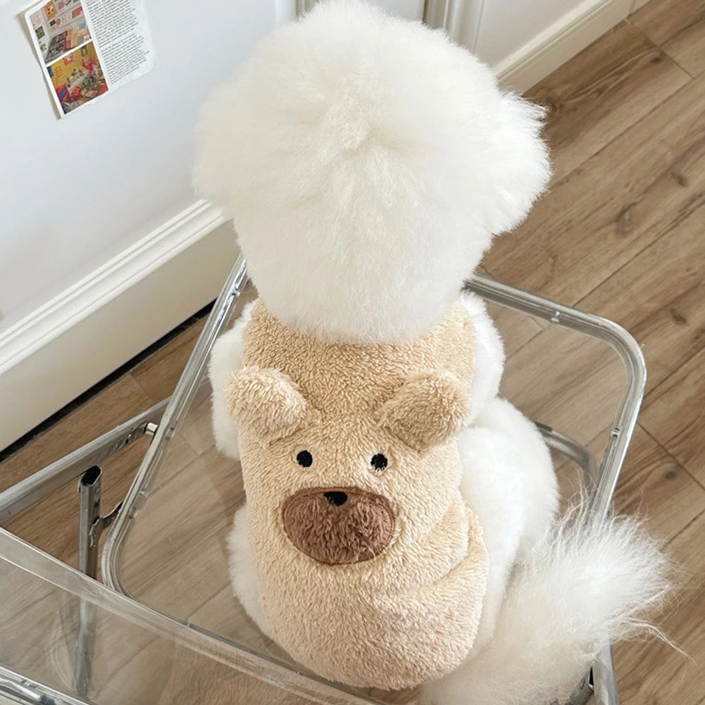 Roupa para Pet de Inverno Roupas de Cachorro Teddy Schnauzer Roupa de Cachorro 1.5-11.5kg Roupas de Inverno para Cães Colete Suéter de Ursinho de Pelúcia Macio