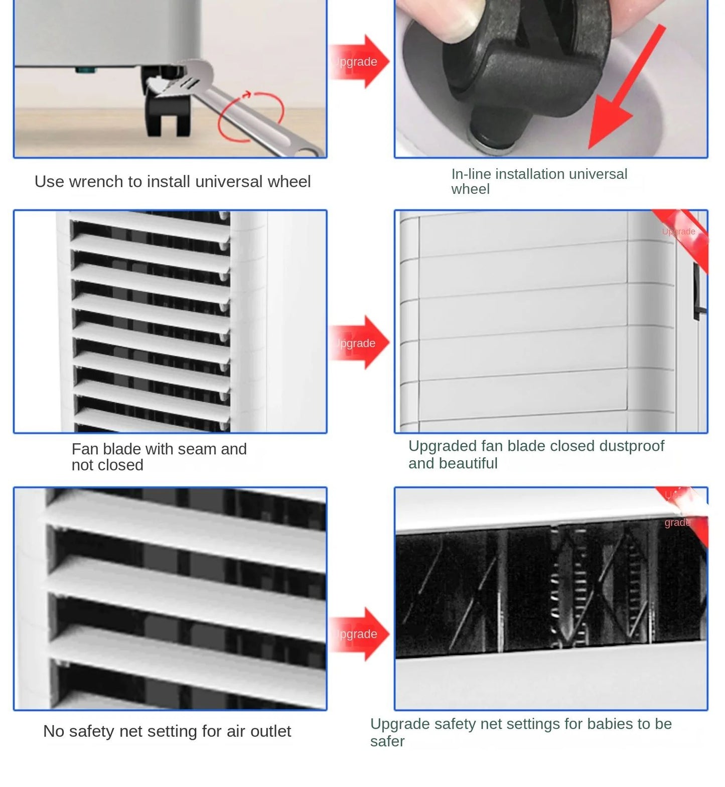 Ventilador de Ar Condicionado Portátil AUX Inovador 220V, Ventilador de Ar Frio de Uso Duplo com Funções de Aquecimento e Resfriamento A