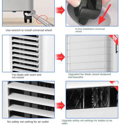 Ventilador de Ar Condicionado Portátil AUX Inovador 220V, Ventilador de Ar Frio de Uso Duplo com Funções de Aquecimento e Resfriamento A
