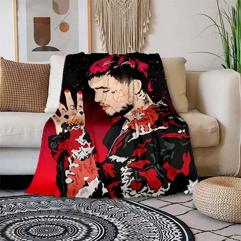 Satanic Cry Baby Lil Peep Flannel Blanket  , Soft Fluffy Warm Sofa Bed Throw Blanket More Size?fans warm gifts