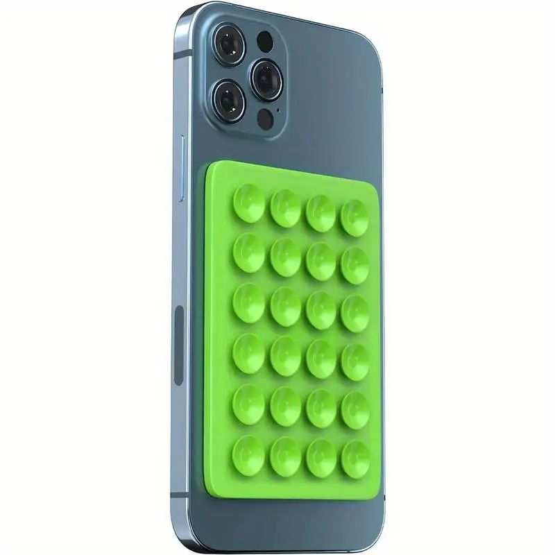Tapete de Silicone com Sucção para Celular, Suporte de Parede Multifuncional com Ventosa, Quadrado Antiderrapante, Suporte de Celular de Lado Único, Adesivo Traseiro